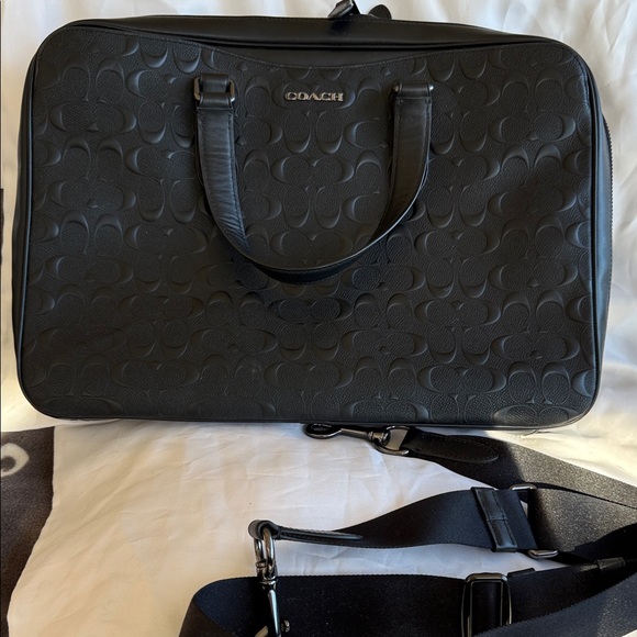 Coach Handbags - Coach Embossed Black Laptop Bag
